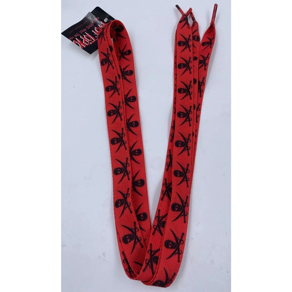 Vintage Y2K RARE Hot Topic Pirate Shoe Shoelaces 2000s Goth Pirate Swords